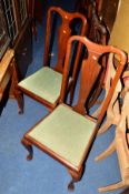 A SET OF FOUR MAHOGANY SPLAT BACK CHAIRS