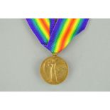 A WWI VICTORY MEDAL, named '3' extremely low number, DVR W. Tildesley, R.A., with copied