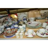 A GROUP OF ORIENTAL STYLE TEA WARES etc, to include Noritake, a blue and white Blossom pattern tea