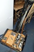 A BOX CONTAINING HALFORDS ROOF BAR ACCESSORIES and three pairs of roof racks (sd) (7)