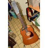 A SIMON & PATRICK S & P 12 CEDAR 12 STRING DREADNOUGHT ACOUSTIC GUITAR, with solid top, cherry