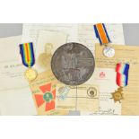 A WWI 1914-15 STAR, British War and Victory medal trio plus Memorial Death plaque to a soldier
