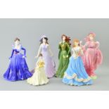 FIVE COALPORT FIGURES AND ONE ROYAL WORCESTER, to include limited edition 'Angela' No446/5000, '