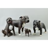 FOUR NORTH LIGHT STAFFORDSHIRE BULL TERRIERS, to include three limited editions, seated No101,