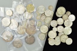 TWO PACKETS OF UK SILVER COINS, to include Crowns 1935/1937, double Florins 1887 x 2, 1888, good