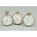 THREE MIXED SILVER POCKET WATCHES