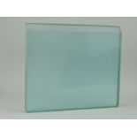 A PIECE OF GLASS, (thick possibly toughened) 44cm x 39cm, which possibly was used in a WWII or later