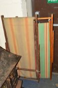 TWO VINTAGE TEAK DECK CHAIRS (2)