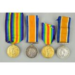 TWO WWI BRITISH WAR AND VICTORY MEDALS, pairs named 27521 Pte J.W. Bradbury K.O.Y.L.I. And 42424 Pte