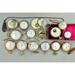 A MIXED LOT OF TWELVE POCKET WATCHES, and Compass and Amperes 9(14)