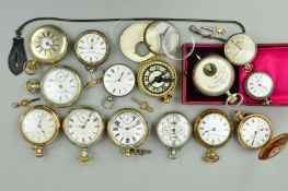 A MIXED LOT OF TWELVE POCKET WATCHES, and Compass and Amperes 9(14)