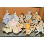 VARIOUS PORCELAIN PIANO BABIES, PIN DOLLY'S, etc (13)