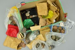 A SHOE BOX OF MAINLY 20TH CENTURY UK COINAGE, to include over 850 grams of pre 1947 silver coins
