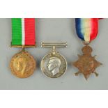 A WWI MERCHANTILE MARINE AND GEO VI NAVAL LSGC MEDALS, named to 5883 Thomas F. Patchitt. L.smn,