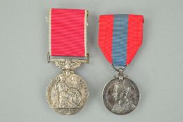 A BOXED GEORGE V IMPERIAL SERVICE MEDAL, together with a British Empire medal (Civil), both named to