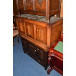 TWO VARIOUS OAK LINENFOLD BLANKET CHESTS