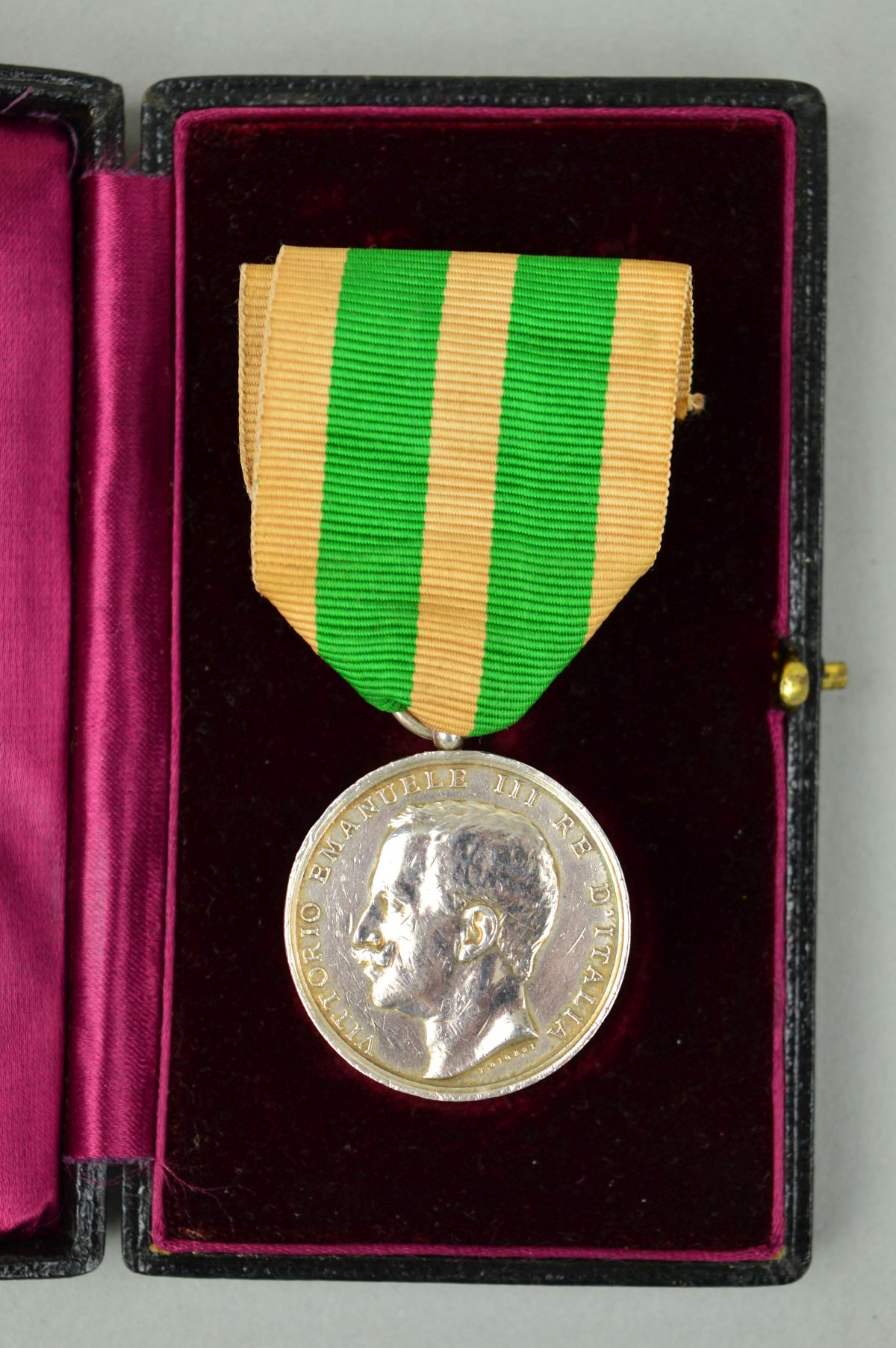 A BOXED MESSINA EARTHQUAKE MEDAL, named to J. Stringer AB 18254 H.M.S. Bacchante, this ship also saw