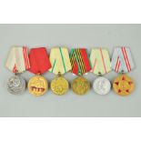 A SMALL COLLECTION OF SIX RUSSIAN MILITARY WWII/POST WWII MEDALS, as follows, 1917-1997 Great