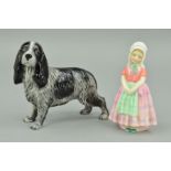 A ROYAL DOULTON FIGURE, 'Tootles', HN1680 and a John Beswick Spaniel (2)