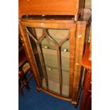 AN ART DECO WALNUT SINGLE DOOR CHINA CABINET (key)