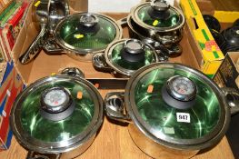 A QUANTITY OF AUS MEISTERHAND CHROMSTAHL PANS AND COOKWARE