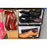 TWO BOXED PAIRS OF SAMUEL WINDSOR GENT'S SHOES, in black and tan, size 8, together with a pair of