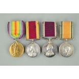 A VICTORIAN/WWI GROUP OF FOUR MEDALS, as follows, China War medal 1900 named to 98227 Serjt