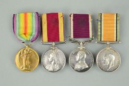 A VICTORIAN/WWI GROUP OF FOUR MEDALS, as follows, China War medal 1900 named to 98227 Serjt