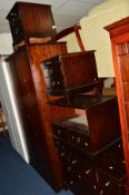 A STAG MINISTRAL FOUR PIECE BEDROOM SUITE, comprising of a double door wardrobe, chest of drawers,