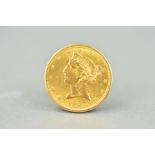 A GOLD FIVE DOLLAR COIN, U.S.A. 1907