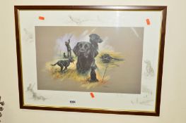 A LIMITED EDITION PRINT, black Labrador scenes, hunting, etc No.123/850, signed bottom right