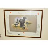 A LIMITED EDITION PRINT, black Labrador scenes, hunting, etc No.123/850, signed bottom right