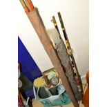FISHING EQUIPMENT, to include an E.R. Craddock & Co fishing rod with Daiwa reel, another rod,