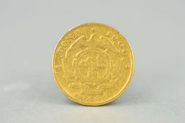 A GOLD ONE POND COIN, South Africa 1900