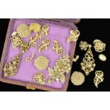 A VICTORIAN COLLECTION OF VARIOUS ASSORTED SEED PEARL AND MOTHER OF PEARL PANELS a/f mostly