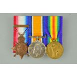 A WWI 1914 STAR AND BAR TRIO OF MEDALS, named to 2515 Pte W. Inglis, Royal Highlanders, medals