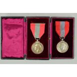 TWO BOXED IMPERIAL SERVICE MEDALS, Geo V named James Scott Woodmass and Geo VI named Albert Edward