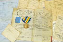 A WWI VICTORY MEDAL, named to 29189 Pte J.W. Brown, Ox and Bucks L.I, together with various original
