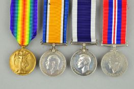 A WWI/II LONG SERVICE GROUP OF FOUR MEDALS, named as follows, British War and Victory PLY-19296