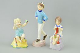 THREE ROYAL WORCESTER DAYS OF THE WEEK FIGURES, 'Tuesday's Child' (boy) RW3534, 'Saturday's