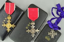 A BOXED MBE (CIVILIAN), together with a boxed OBE (Military), together with a boxed Canadian