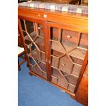 AN EDWARDIAN MAHOGANY ASTRAGAL GLAZED TWO DOOR DISPLAY CABINET, approximate width 97cm x depth