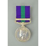 A ER II GENERAL SERVICE MEDAL, bar Malaya, named to 22798233 Cpl W. Krohn. Gordons