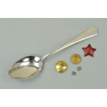 A WWII GERMAN 3RD REICH DINNER SPOON, marked SS-Reich, SS Division Germania, was re-named Reich at