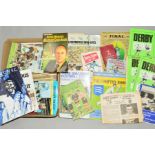 A QUANTITY OF FOOTBALL PROGRAMMES AND SPORTING EPHEMERA, to include 1960's and 1970's Derby County