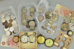 A BOX AND TRAYS OF UK COINAGE, silver three pence to halfcrowns, Victoria to 1940's, to include