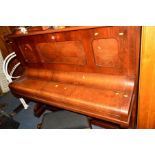 A 20TH CENTURY WALNUT STEINMAYER UPRIGHT PIANO, the inner lid brass inlaid stamped with the maker,