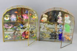 TWO FRANKLIN MINT COLLECTIONS IN DISPLAY CASES, 'The Curio Cabinet Cats Collection' and 'The