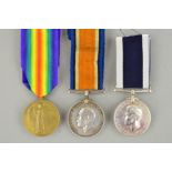 TWO WWI MEDALS, and later WWII Naval Long Service medal as follows, British War medal named Major