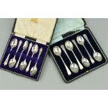 A CASED SET OF SIX GEORGE V SILVER OLD ENGLISH PATTERN TEASPOONS, s.d, London 1917, 1.7ozt, 54 grams